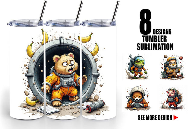 Tumbler Space Chaos Critter Sublimation artnoy 