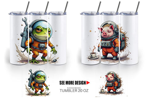 Tumbler Space Chaos Critter Sublimation artnoy 