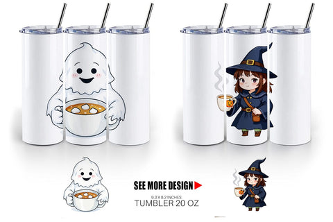 Tumbler Spooky Coffee Sips Sublimation artnoy 