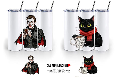 Tumbler Spooky Coffee Sips Sublimation artnoy 