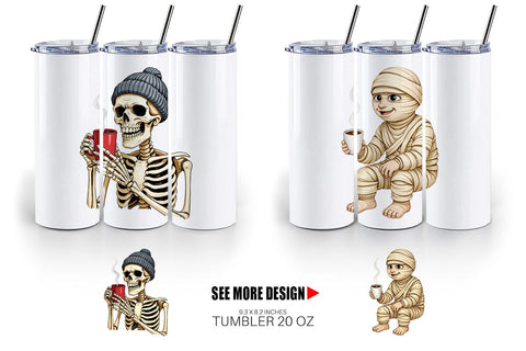 Tumbler Spooky Coffee Sips Sublimation artnoy 