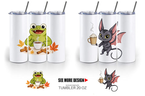 Tumbler Spooky Coffee Sips Sublimation artnoy 