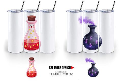 Tumbler Spooky Potion Cuties Sublimation artnoy 