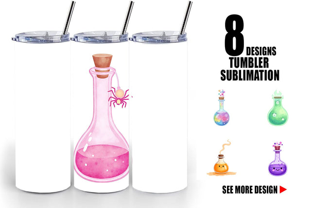 Tumbler Spooky Potion Cuties Sublimation artnoy 