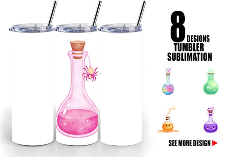 Tumbler Spooky Potion Cuties Sublimation artnoy 