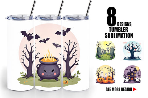 Tumbler Spooky Scenes Sublimation artnoy 