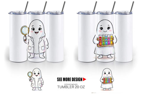 Tumbler Spooky Science Teacher Ghost Sublimation artnoy 