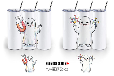 Tumbler Spooky Science Teacher Ghost Sublimation artnoy 