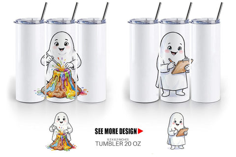 Tumbler Spooky Science Teacher Ghost Sublimation artnoy 