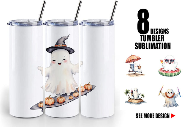 Tumbler Spooky Summer Ghosts Sublimation artnoy 