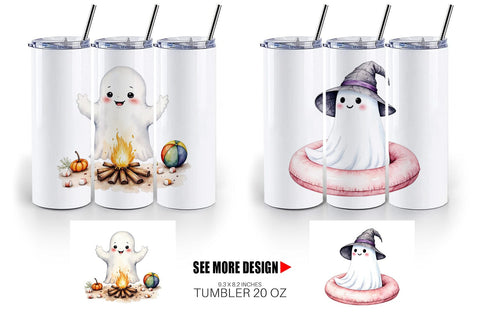 Tumbler Spooky Summer Ghosts Sublimation artnoy 