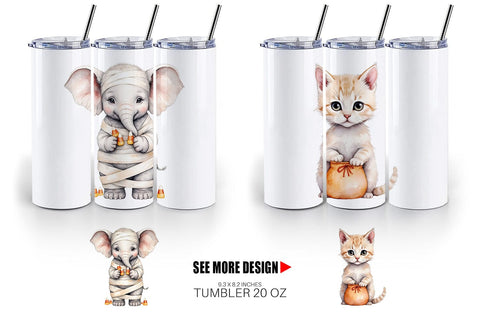 Tumbler Spooky Sweet Critters Sublimation artnoy 
