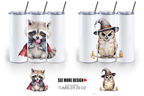 Tumbler Spooky Sweet Critters Sublimation artnoy 