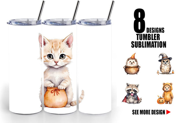 Tumbler Spooky Sweet Critters Sublimation artnoy 