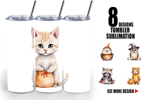Tumbler Spooky Sweet Critters Sublimation artnoy 