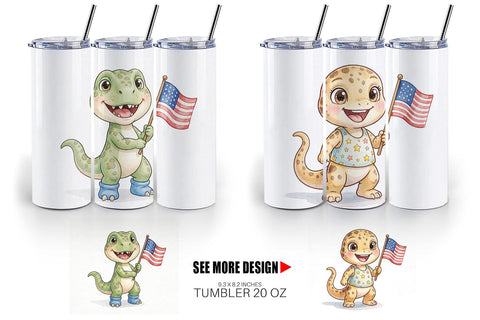 Tumbler Spotted Patriotic Outfit Dino Sublimation artnoy 