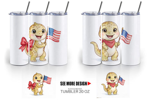 Tumbler Spotted Patriotic Outfit Dino Sublimation artnoy 