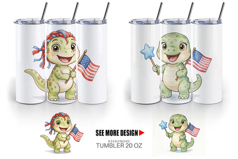 Tumbler Spotted Patriotic Outfit Dino Sublimation artnoy 