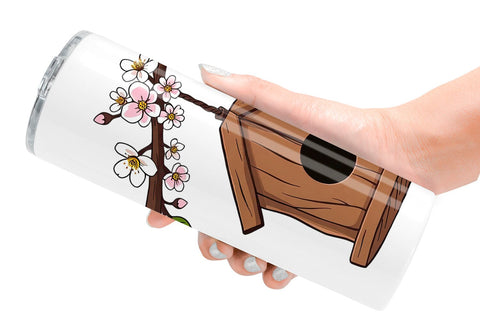 Tumbler Spring Birdhouse Sublimation artnoy 