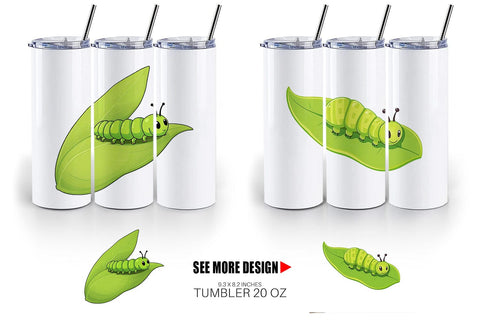 Tumbler Spring Caterpillar Sublimation artnoy 