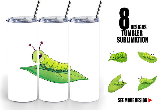 Tumbler Spring Caterpillar Sublimation artnoy 