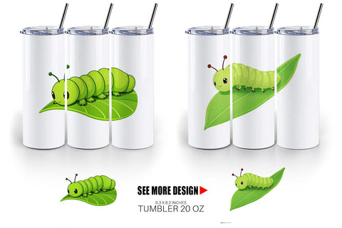 Tumbler Spring Caterpillar Sublimation artnoy 