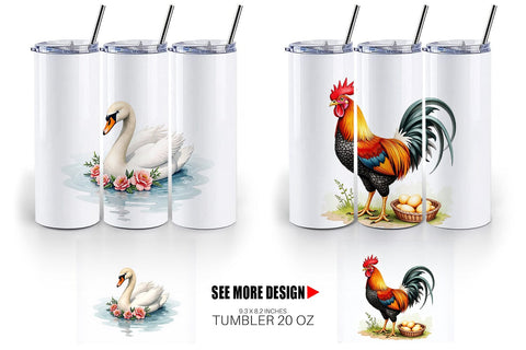 Tumbler Spring Garden Birds Sublimation artnoy 