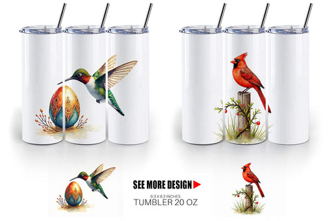 Tumbler Spring Garden Birds Sublimation artnoy 