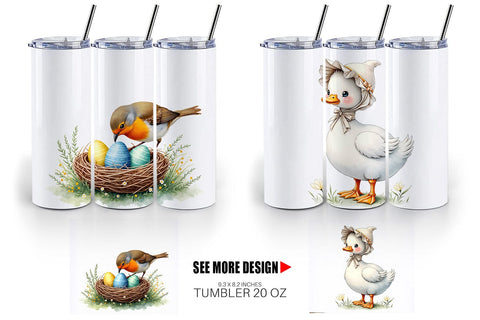 Tumbler Spring Garden Birds Sublimation artnoy 