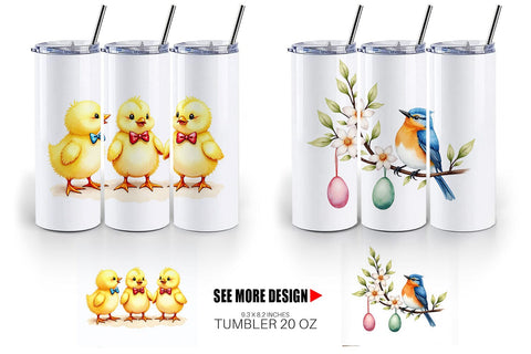 Tumbler Spring Garden Birds Sublimation artnoy 
