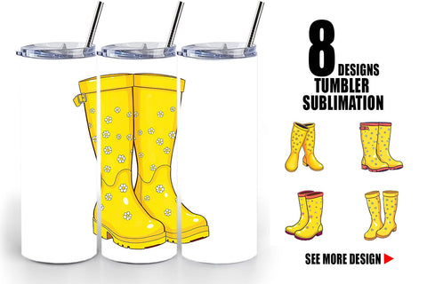 Tumbler Spring Rain Boot Sublimation artnoy 