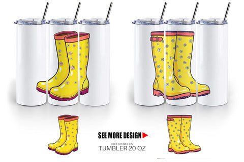 Tumbler Spring Rain Boot Sublimation artnoy 