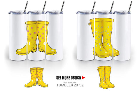 Tumbler Spring Rain Boot Sublimation artnoy 