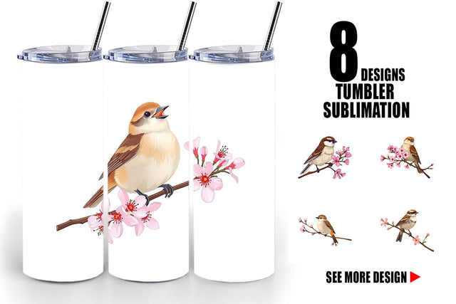 Tumbler Spring Sparrow Sublimation artnoy 