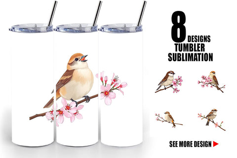 Tumbler Spring Sparrow Sublimation artnoy 