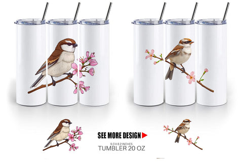 Tumbler Spring Sparrow Sublimation artnoy 