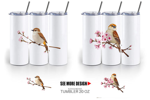 Tumbler Spring Sparrow Sublimation artnoy 