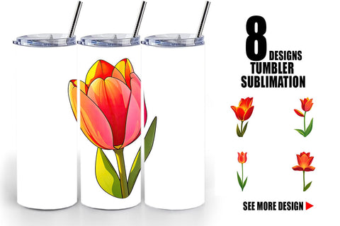 Tumbler Spring Tulip Sublimation artnoy 