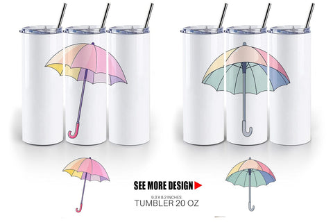 Tumbler Spring Umbrella Sublimation artnoy 