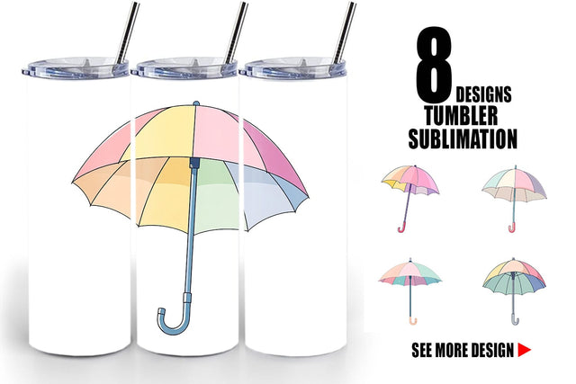 Tumbler Spring Umbrella Sublimation artnoy 