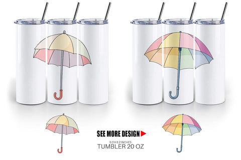 Tumbler Spring Umbrella Sublimation artnoy 