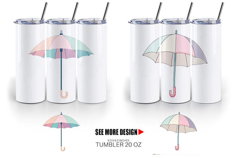 Tumbler Spring Umbrella Sublimation artnoy 