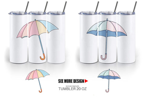 Tumbler Spring Umbrella Sublimation artnoy 