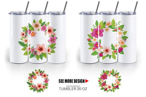 Tumbler Spring Wreath Sublimation artnoy 