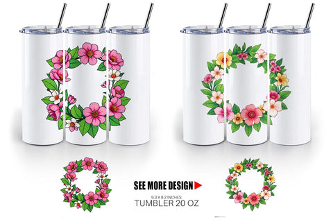 Tumbler Spring Wreath Sublimation artnoy 
