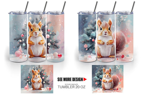 Tumbler Squirrel Christmas Sublimation artnoy 