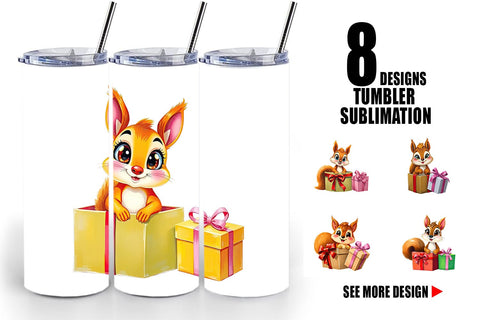 Tumbler Squirrel Gift Sublimation artnoy 