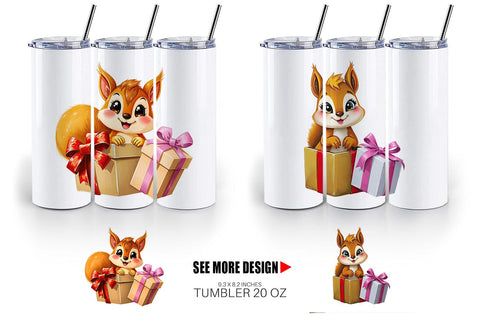 Tumbler Squirrel Gift Sublimation artnoy 
