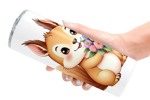 Tumbler Squirrel Spring Bouquet Sublimation artnoy 