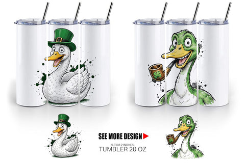 Tumbler St Paddys Animal Caricature Sublimation artnoy 